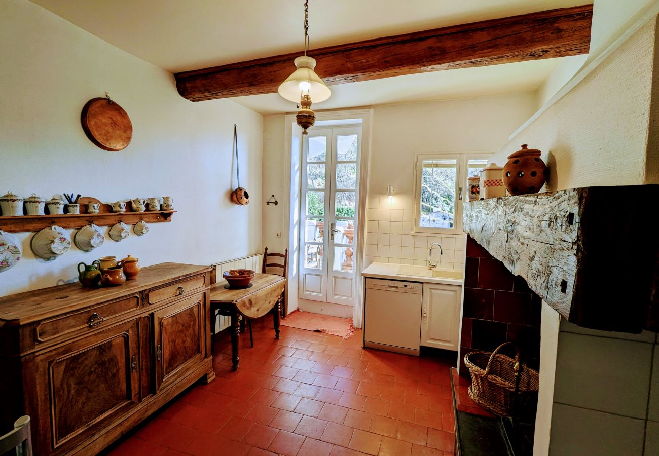 Meubles et décoration de style ancien avec beau foyer ou mijotaient les repas vignerons